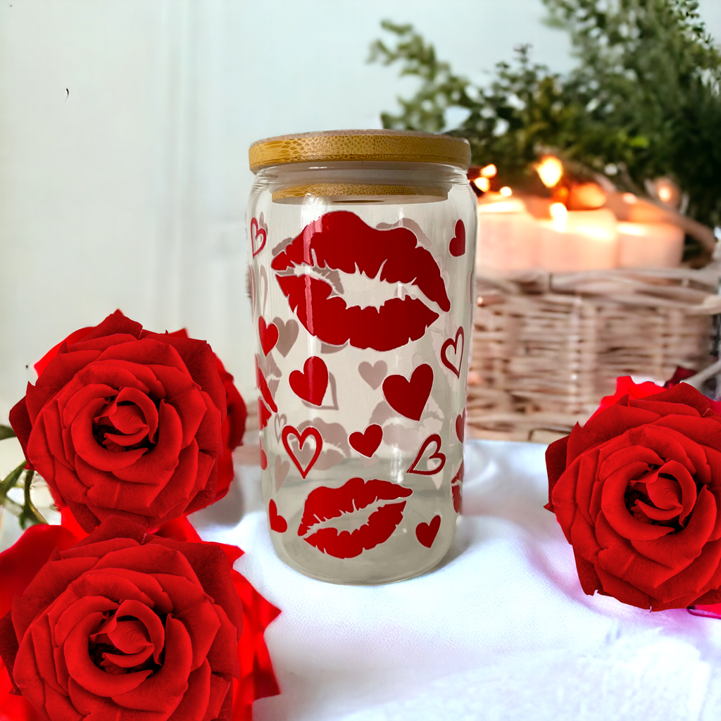 Verre Mug Canette "Glam Kiss" - 16 oz