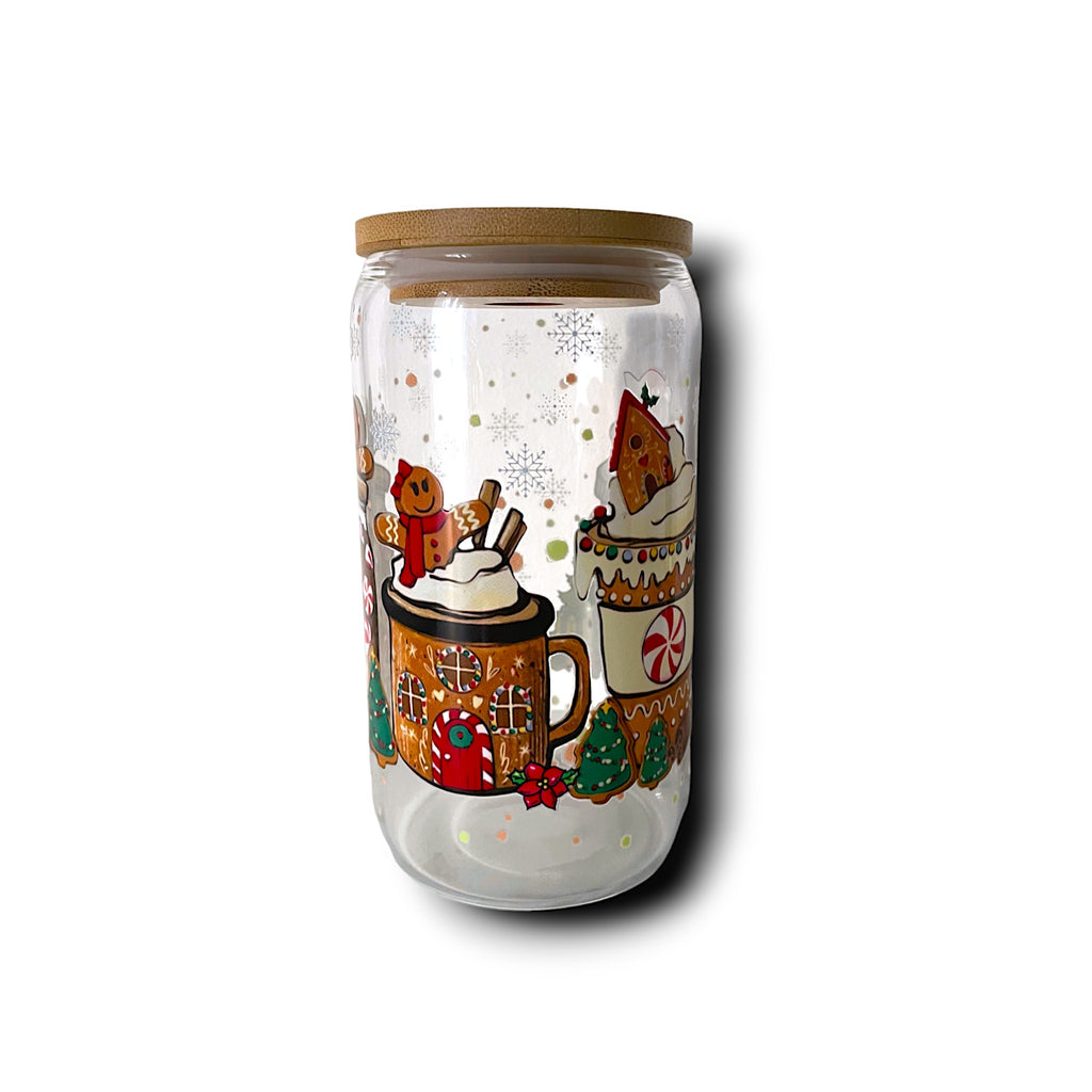 Verre Mug Canette "Christmas Gingerbread" - 16 oz