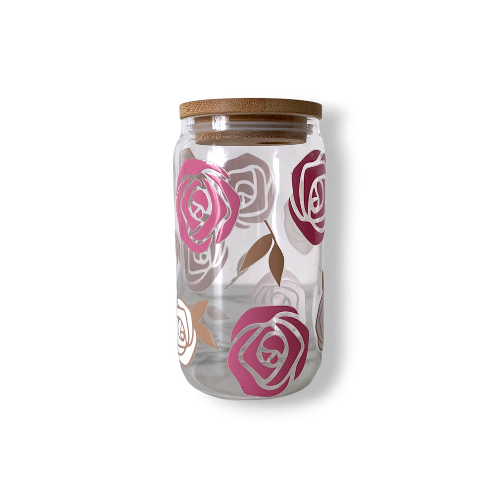 Verre Canette "Pink Flowers" 13 oz